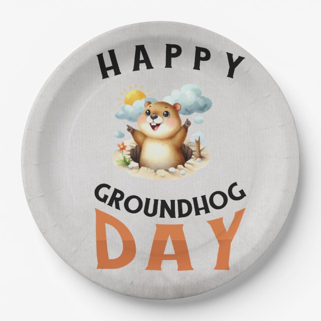 Plato De Papel Groundhog day 22 February  (Anverso)