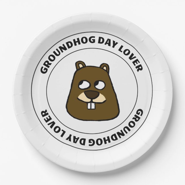 Plato De Papel Groundhog Day Lover (Anverso)