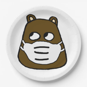 Plato De Papel Groundhog en máscara facial