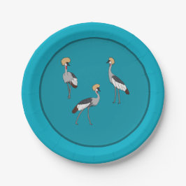 Plato De Papel Grullas coronadas