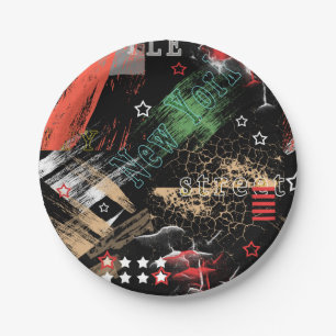 Plato De Papel Grunge abstracto de moda