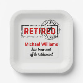 Plato De Papel Grunge del sello de viaje de jubilación