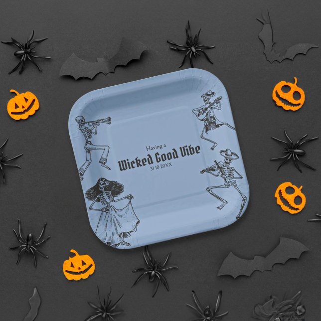 Plato De Papel Grunge Retro Black Halloween Party (Subido por el creador)