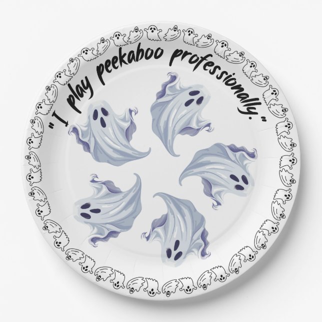 Plato De Papel Grupo De Fantasmas De Halloween (Anverso)