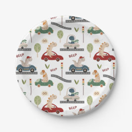 Plato De Papel Grupos prehistóricos de dinosaurios coloridos que 