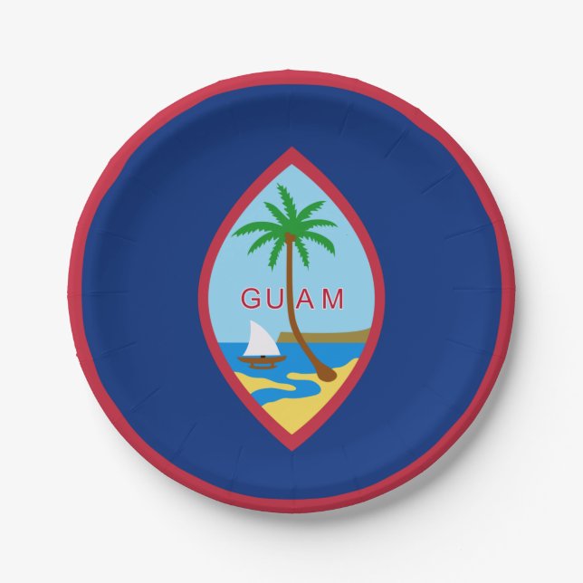 Plato De Papel Guam flag  (Anverso)
