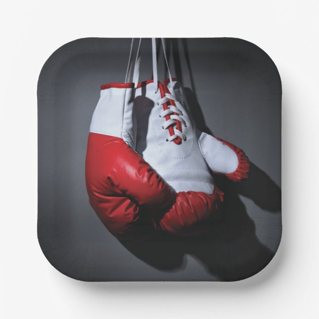 Plato De Papel Guantes de boxeo (Anverso)