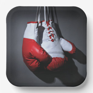 Plato De Papel Guantes de boxeo
