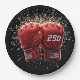 Plato De Papel Guantes rojos de la UFC contra los EE.UU.
