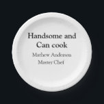 Plato De Papel Guapo y puede cocinar añadir el nombre fecha del c<br><div class="desc">diseño</div>