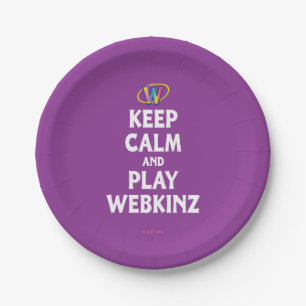Plato De Papel Guarde la calma y el juego Webkinz
