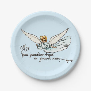 Plato De Papel Guardian Angel Watercolor Graceites cerca