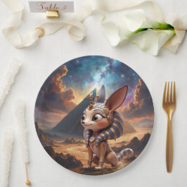 Plato De Papel Guardián iluminado por la luna de las arenas antig