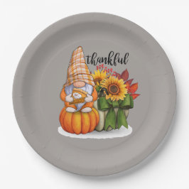 Plato De Papel Guay agradecido gnomo de Acción de Gracias 
