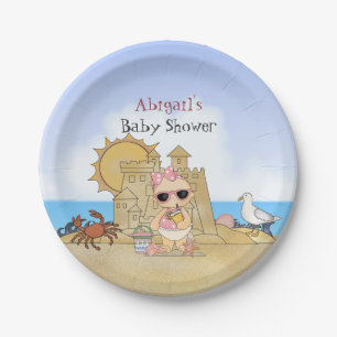 Plato De Papel Guay Beach Baby Shower Plates personalizados ~ Chi