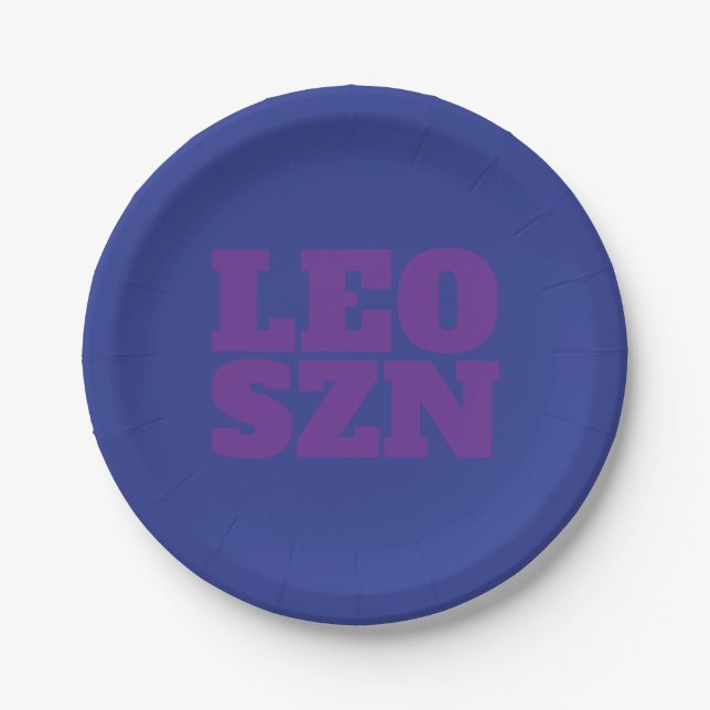 Plato De Papel Guay Blue Purple Leo SZN (Anverso)