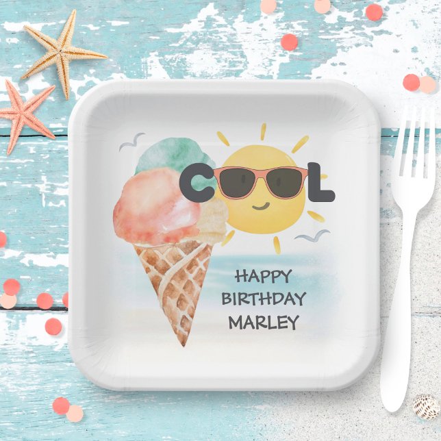 Plato De Papel Guay de verano | Cumpleaños del Crema Tropical Bea (Subido por el creador)