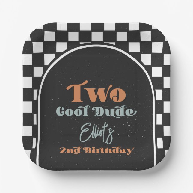 Plato De Papel Guay Dude Check Fiesta Plates (Anverso)