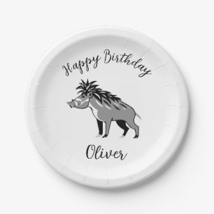 Plato De Papel Guay WARTY PIG -Warthog - Animales salvajes -