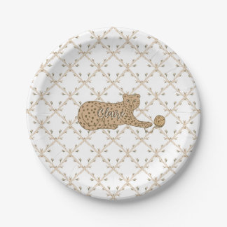 Plato De Papel Guepardo y bambú