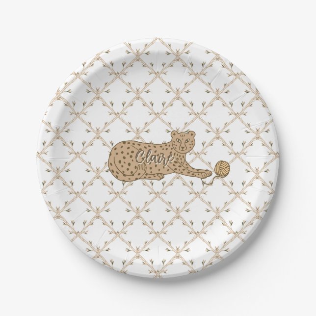 Plato De Papel Guepardo y bambú (Anverso)