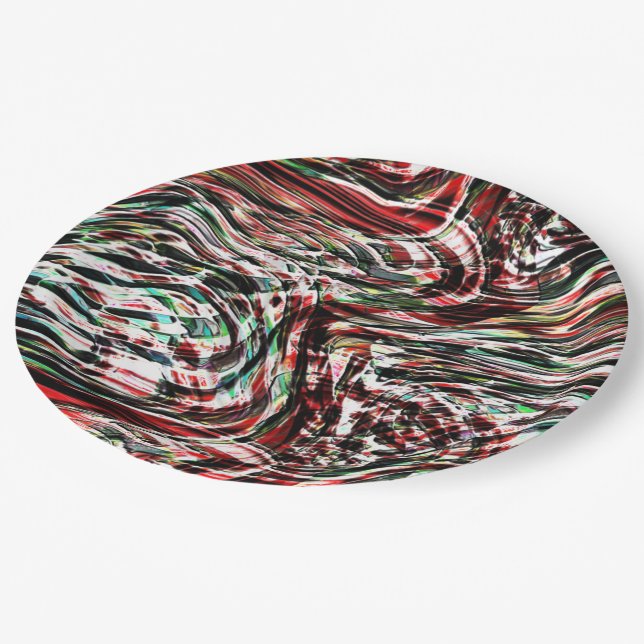 Plato De Papel Guerra de cintas rojas contra el cian (Angular)