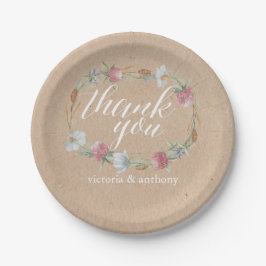 Plato De Papel Guerra De Flores Silvestres En Matrimonio De Campo