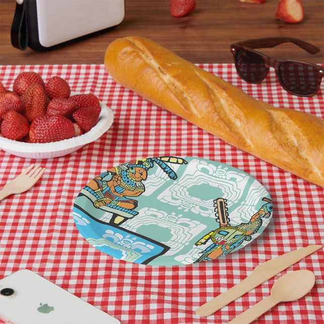 Plato De Papel Guerrero Y Rey Mayas (Subido por el creador)