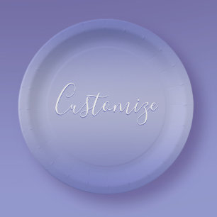 Plato De Papel Guión cursivo editable Violeta blanca y púrpura