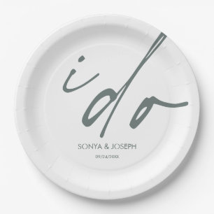 Plato De Papel Guión elegante del día de la boda que hago