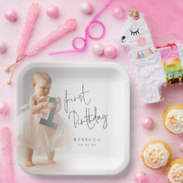 Plato De Papel Guión minimalista de superposición de foto Primer 