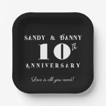 Guión personalizado para 10º aniversario negro bla