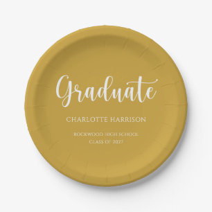 Plato De Papel Guión simple de la fiesta de graduación