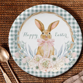 Plato De Papel Guirnalda floral de acuarela en tonos pastel suave