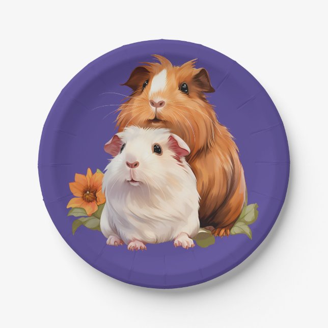 Plato De Papel Guirnaldas de cerdo de Guinea (Anverso)