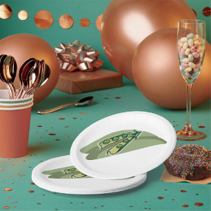 Plato De Papel Guisantes En Un Pod