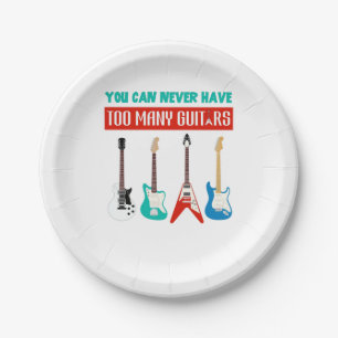 Plato De Papel Guitar Lover   Nunca Se Puede Tener A Muchos Guita