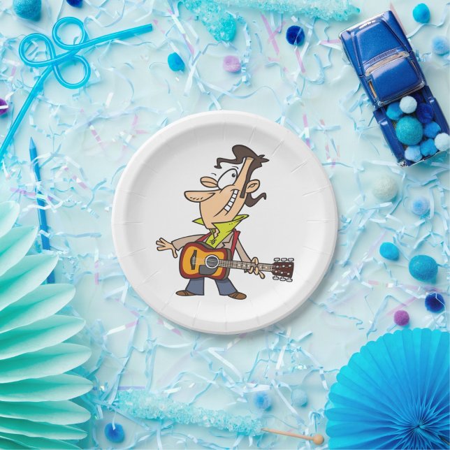 Plato De Papel Guitar Man Rockstar (Subido por el creador)
