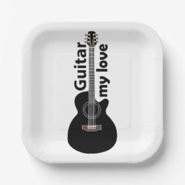 Plato De Papel Guitar My Love Guitar Fiesta musical