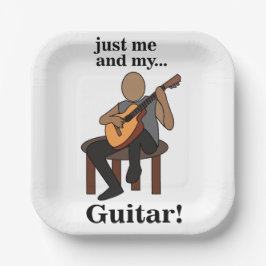 Plato De Papel Guitarist Guitar Player Musical Party