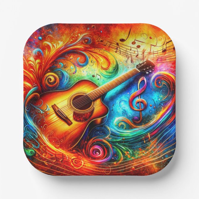 Plato De Papel Guitarra (Anverso)