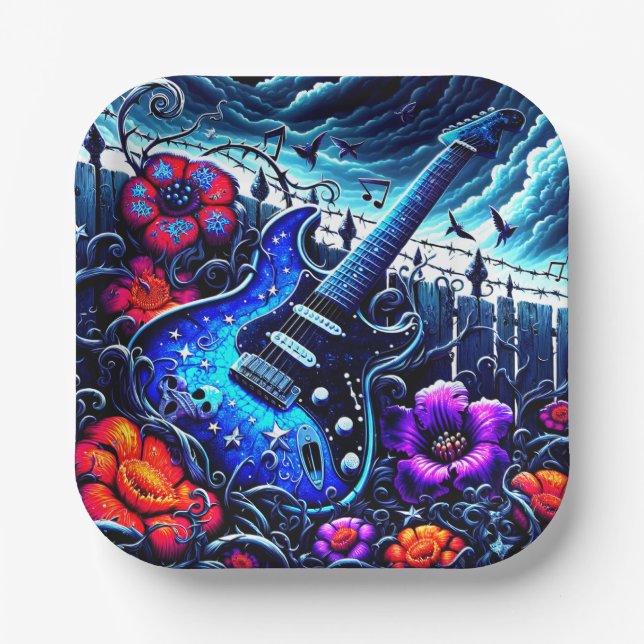 Plato De Papel Guitarra (Anverso)