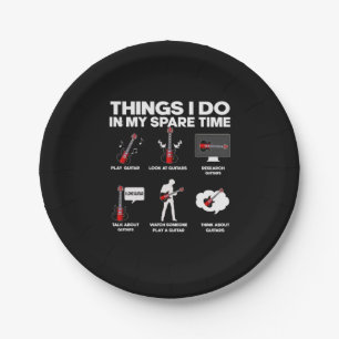 Plato De Papel Guitarra Guitarista Addica Cumpleaños de la Música