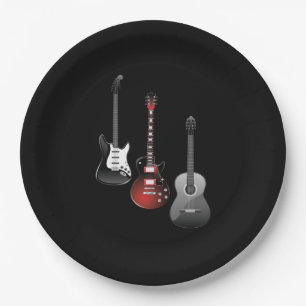 Plato De Papel Guitarras Eléctricas Geniales para Regalar a Amant
