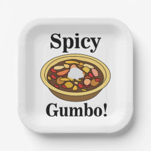 Plato De Papel Gumbo Food Spicy Gumbo Fiesta