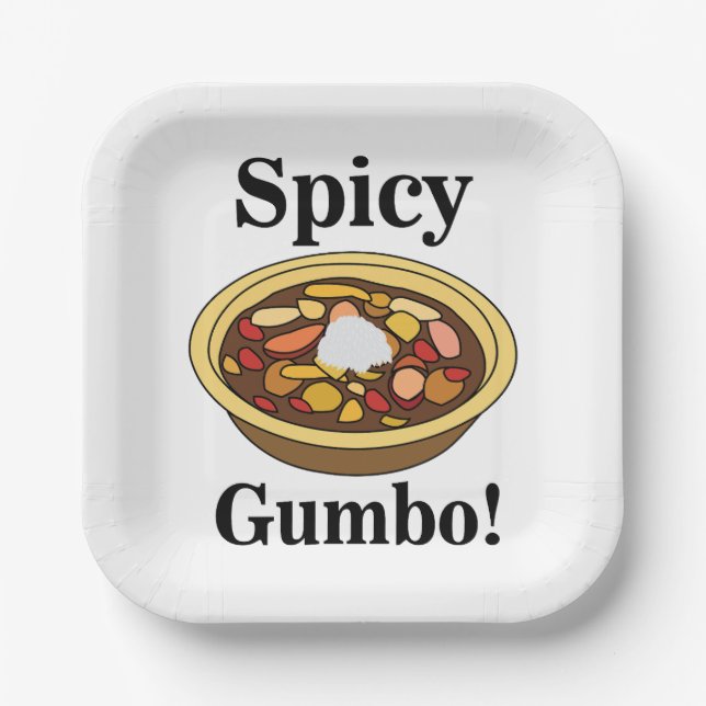 Plato De Papel Gumbo Food Spicy Gumbo Fiesta (Anverso)
