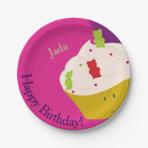Gummy Bear Cupcake | Placa de papel