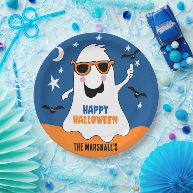 Plato De Papel Gus the Ghost Halloween niños adorables (Fiesta)