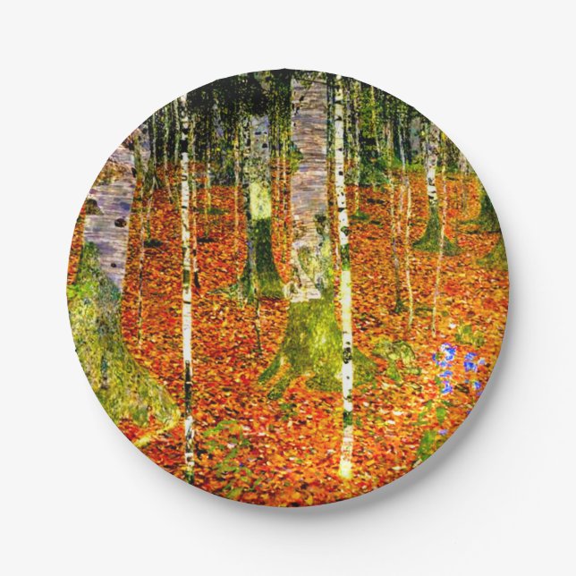 Plato De Papel Gustav Klimt Birch Trees (Anverso)