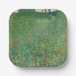 Plato De Papel Gustav Klimt - Campo de amapola